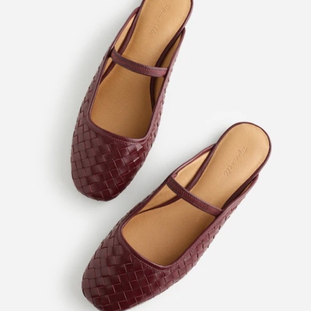 Madewell Maroon Woven Ballet Flats